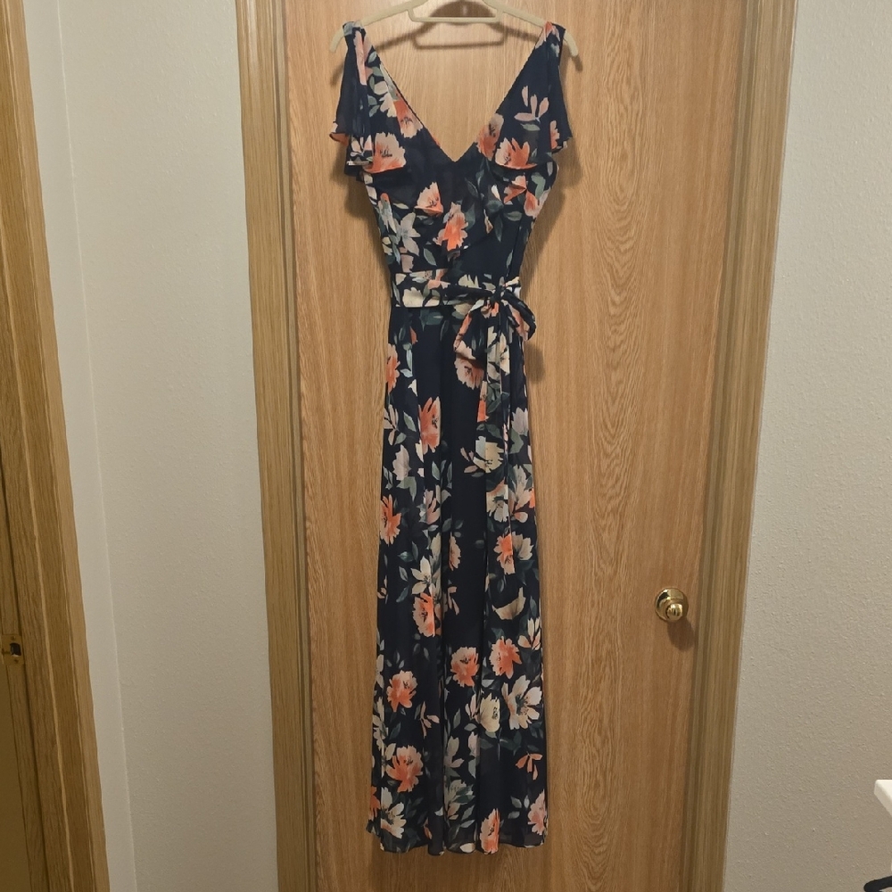 Eliza J Floral Navy Dress
